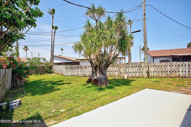 view of yard with a patio
