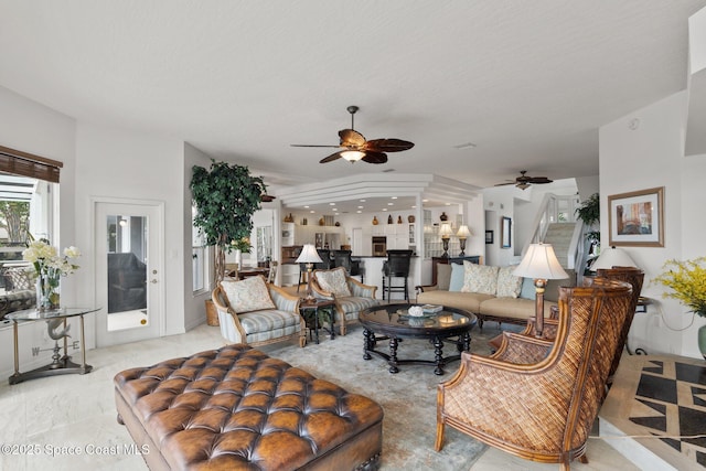 1495 Newfound Harbor Dr, Merritt Island, FL 32952 - living room with a ceiling fan