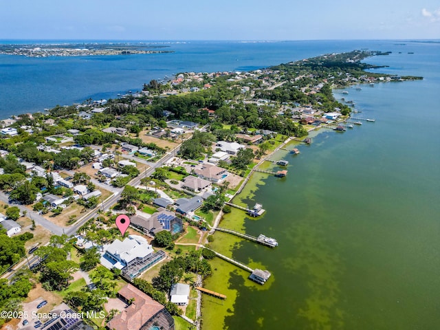 1495 Newfound Harbor Dr, Merritt Island, FL 32952 - birds eye view of property featuring a water view and a residential view