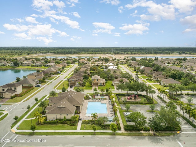 10033 W Verona Cir, Vero Beach, FL 32966 - bird's eye view with a water view and a residential view