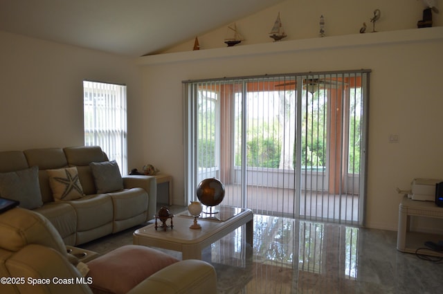 4351 Timothy Dr, Merritt Island, FL 32953 - living area featuring lofted ceiling
