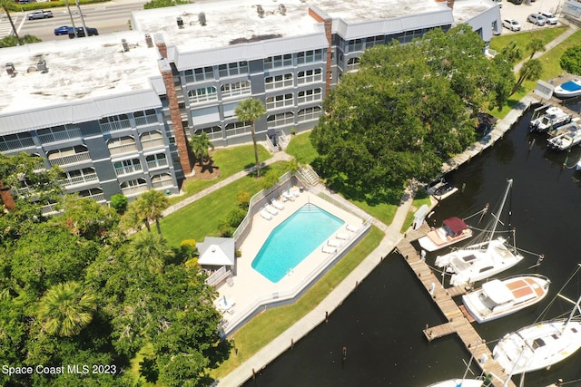 905 N Harbor City Blvd Unit 404, Melbourne, FL 32935 - bird's eye view of a large body of water and a pool
