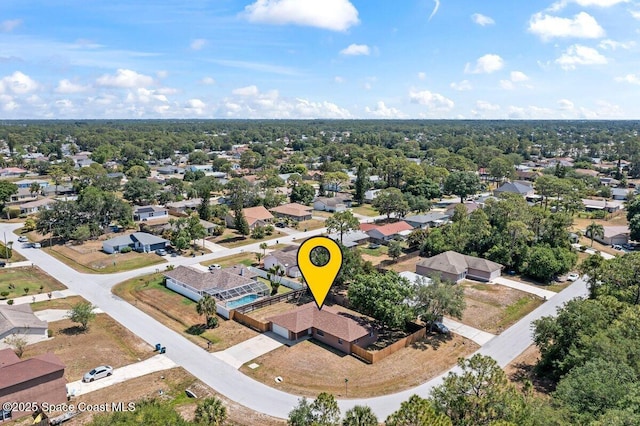 drone / aerial view featuring a residential view