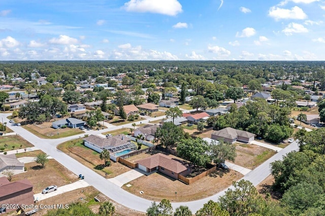 bird's eye view with a residential view