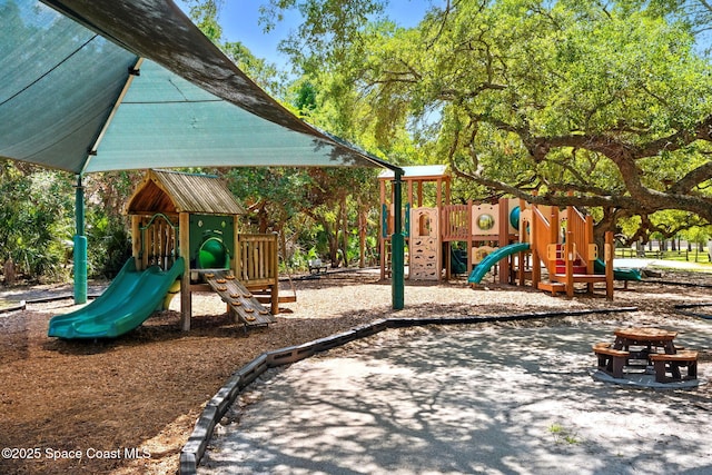 view of community jungle gym