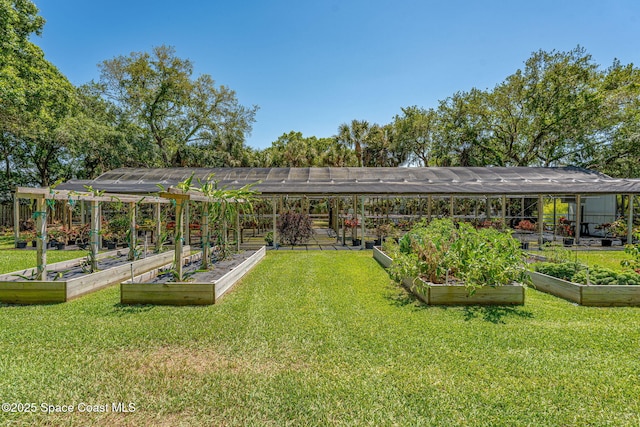 exterior space featuring a vegetable garden