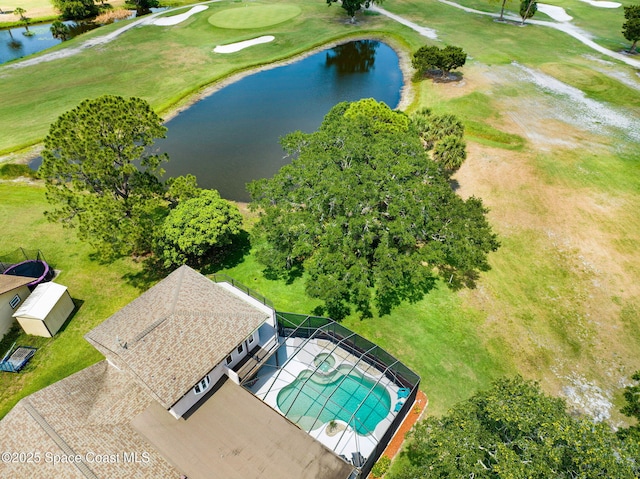 1428 Gleneagles Way, Rockledge, FL 32955 - drone / aerial view with view of golf course and a water view