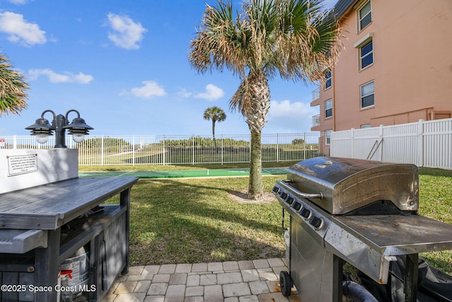 view of yard with fence