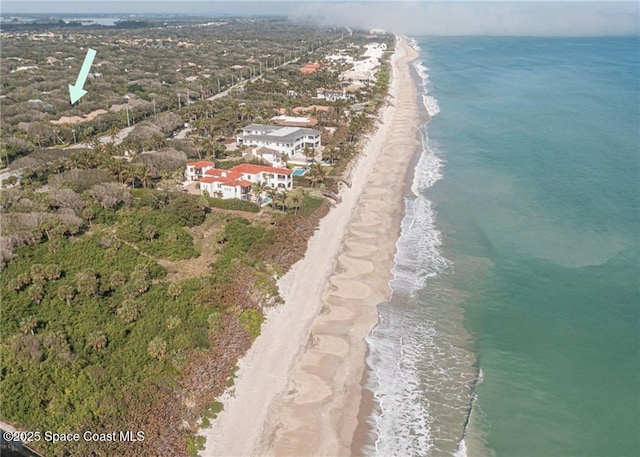 120 N White Jewel Ct, Vero Beach, FL 32963 - birds eye view of property with a water view and a beach view