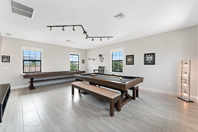 7773 Desmond Ave, Melbourne, FL 32940 - game room with track lighting, billiards, and baseboards