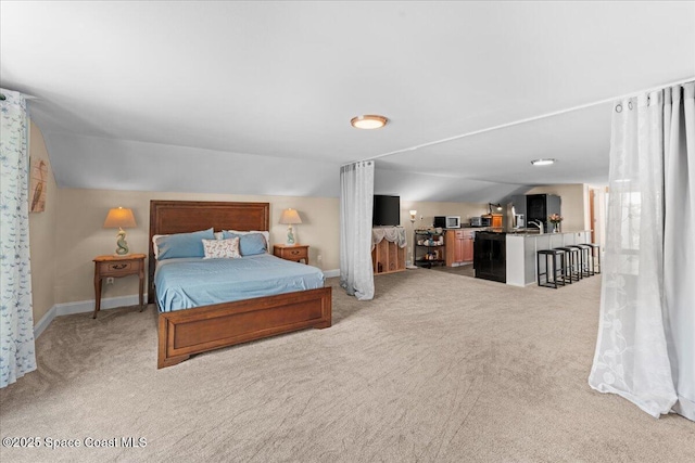 8865 Central Ave, Micco, FL 32976 - bedroom featuring vaulted ceiling, light colored carpet, and baseboards