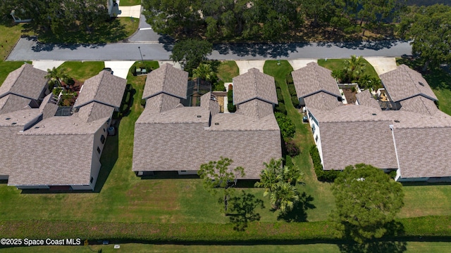 drone / aerial view with a residential view