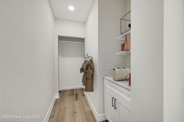interior space featuring light wood-style floors