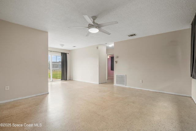 621 Plymouth St, Melbourne, FL 32935 - unfurnished room with a ceiling fan, visible vents, and light speckled floor