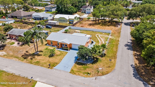aerial view with a residential view
