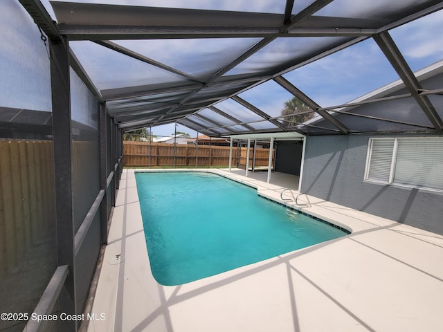 2175 Dumas St, Merritt Island, FL 32952 - view of pool featuring a patio, fence, and a lanai