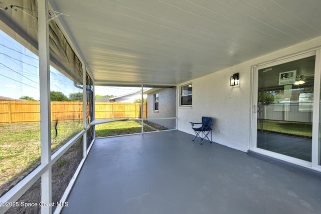 view of patio with a fenced backyard