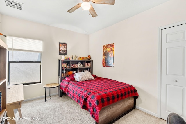 4637 Broomsedge Cir, West Melbourne, FL 32904 - bedroom featuring carpet floors, baseboards, and ceiling fan