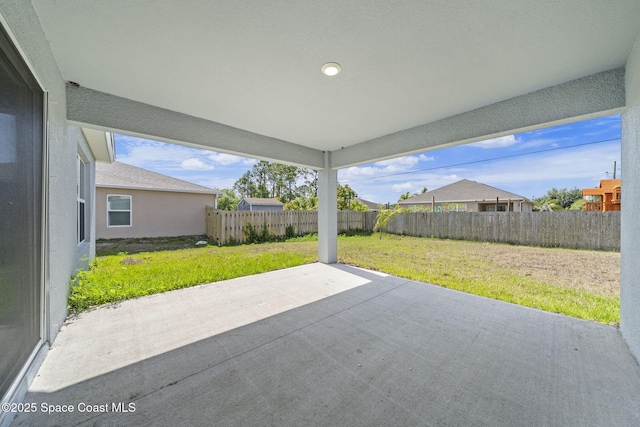 view of patio featuring a fenced backyard