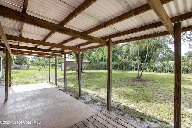 view of patio featuring fence