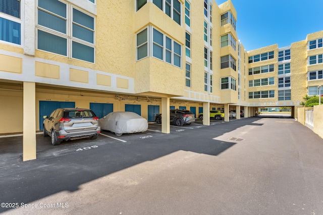 view of covered parking lot