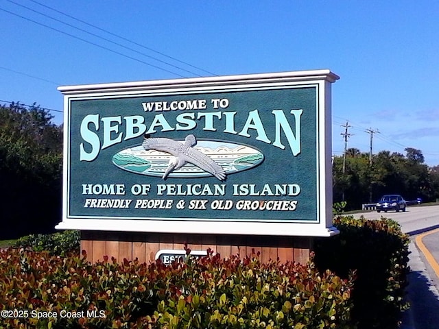 view of community sign