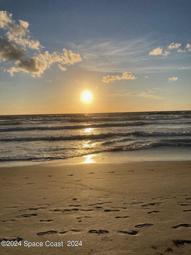 water view featuring a beach view