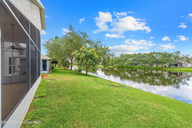 1050 Olde Bailey Ln, Melbourne, FL 32904 - view of green lawn with a water view