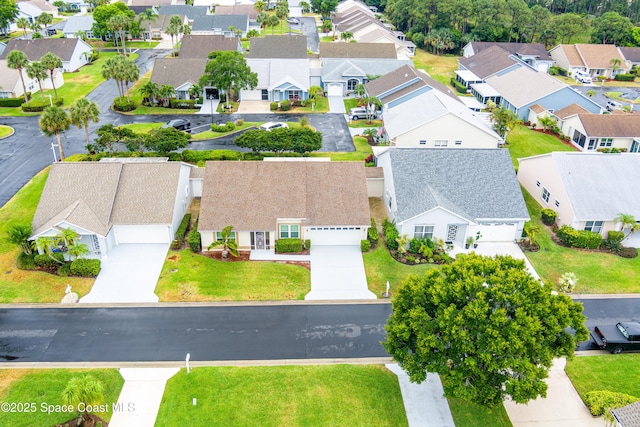 aerial view with a residential view