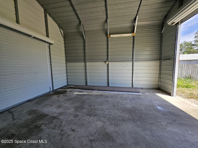 view of garage