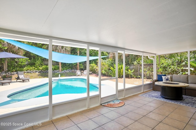 view of swimming pool featuring a patio area and a fenced backyard