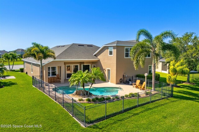 5770 Mascaro Ct, Melbourne, FL 32940 - back of house featuring stucco siding, a patio, and roof with shingles