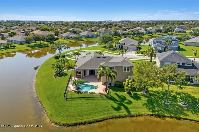 5770 Mascaro Ct, Melbourne, FL 32940 - aerial perspective of suburban area with a large body of water and a pool