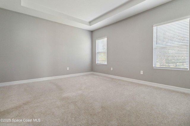780 Geddes St SW, Palm Bay, FL 32908 - empty room featuring light carpet, baseboards, and a tray ceiling