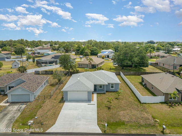 bird's eye view featuring a residential view