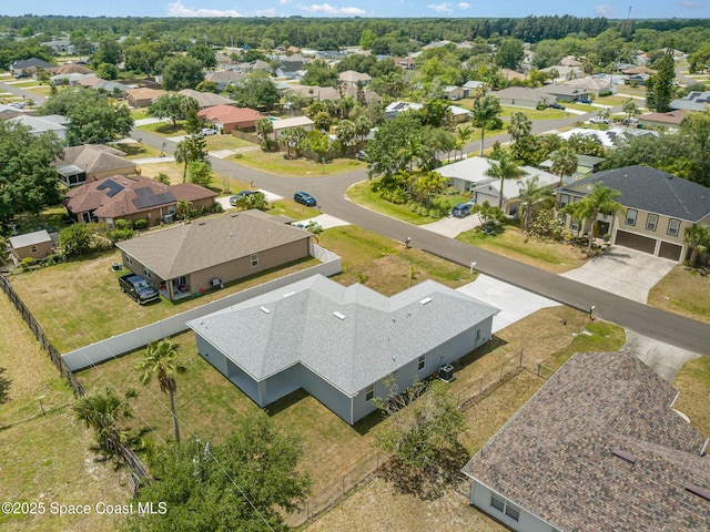 bird's eye view with a residential view