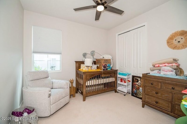 2979 Pangea Cir, Melbourne, FL 32940 - bedroom featuring a closet, carpet flooring, and ceiling fan