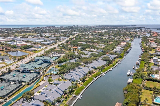505 Tradewinds Dr, Indian Harbour Beach, FL 32937 - birds eye view of property with a water view and a residential view