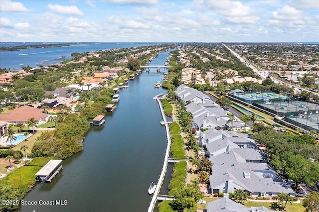505 Tradewinds Dr, Indian Harbour Beach, FL 32937 - birds eye view of property with a water view and a residential view