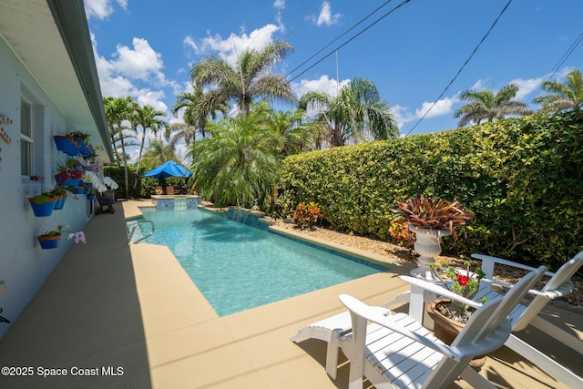 190 Harwood Ave, Satellite Beach, FL 32937 - outdoor pool with an in-ground hot tub and a patio area