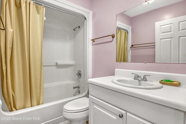 5280 Curtis Blvd, Cocoa, FL 32927 - full bath featuring vanity, shower / bath combo, and toilet