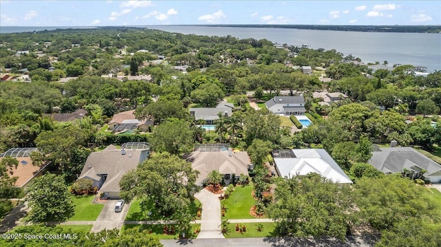 1085 Mercedes Dr, Merritt Island, FL 32952 - aerial perspective of suburban area with a nearby body of water