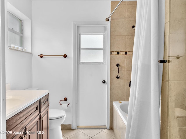 5118 Adams St, Hollywood, FL 33021 - bathroom with tile patterned flooring, vanity, toilet, and tiled shower / bath