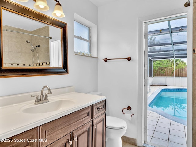 5118 Adams St, Hollywood, FL 33021 - bathroom featuring toilet, tile patterned floors, and vanity