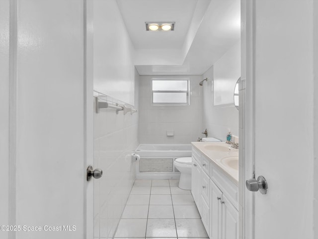 5118 Adams St, Hollywood, FL 33021 - bathroom with tile patterned floors, shower / bathtub combination, vanity, and toilet