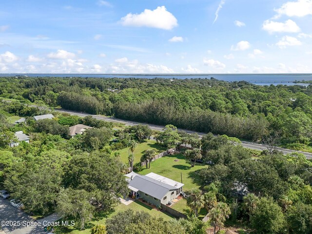 9633 Honeysuckle Dr, Sebastian, FL 32976 - bird's eye view with a water view and a view of trees