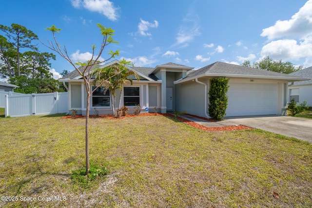 1265 Giralda Cir NW, Palm Bay, FL 32907 - ranch-style home featuring a gate, an attached garage, concrete driveway, and stucco siding