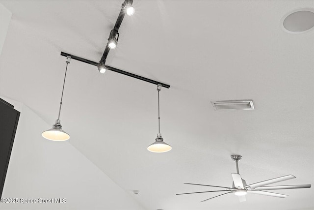 detailed view of a ceiling fan