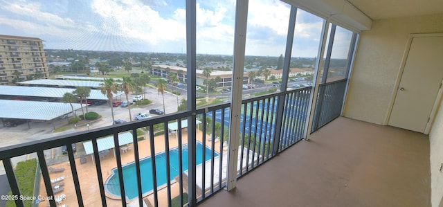 balcony with view of pool