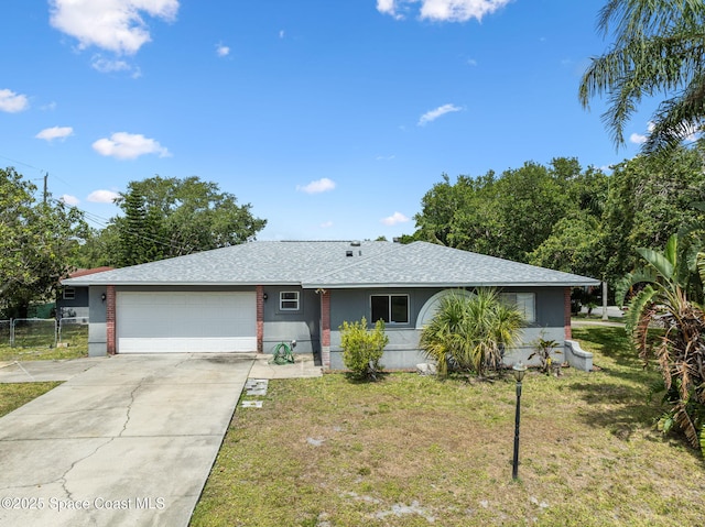 1554 Nona St NE, Palm Bay, FL 32907 - ranch-style house with a garage, driveway, and a shingled roof
